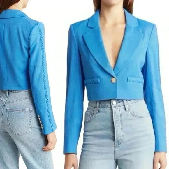 VERONICA BEARD Behren cropped woven blazer Size Medium NWOT - Picture 6 of 17